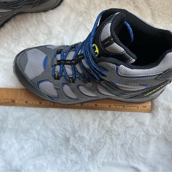 Merrell Boy's Grey/Blue Leather Hiltop Ventilator Mid Waterproof Hiking Boots 6 - Picture 15 of 16